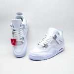 The Nike Air Jordan 4 Retro Pure Money stands as one of the cleanest and most timeless releases in the Jordan lineup. This sneaker is a celebration of minimalist design and premium craftsmanship, blending iconic basketball heritage with everyday street-style appeal. It features an all-white leather upper that highlights the brand’s commitment to quality and attention to detail. The simplicity of the colorway allows the intricate design elements of the Jordan 4 to stand out—like the signature mesh panels, molded eyelets, and supportive wings. The metallic chrome accents on the heel and lace tabs add a luxurious touch, giving the sneaker a refined and upscale feel.