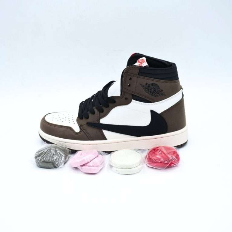 The Air Jordan 1 High “Travis Scott” is a cultural phenomenon disguised as a sneaker. Blending the classic heritage of Jordan Brand with the rebellious creativity of Travis Scott, this model transforms the iconic silhouette into something bold and unconventional. The first thing that captures attention is the oversized reverse Swoosh on the lateral side. This single design twist instantly sets the shoe apart from traditional releases and speaks to the idea of breaking rules and rethinking standards.